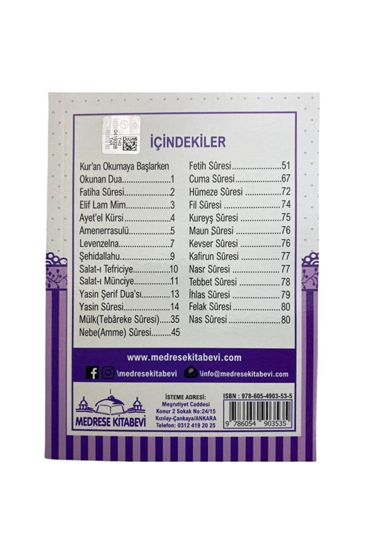 Medrese Yayınları 50li Tül Keseli Yasin Cüzü Kitabı Gül Kokulu Tesbihli Sesli Dinleme,dogum,mevlit Hediye,mor fotoğrafı 4 (önizleme)