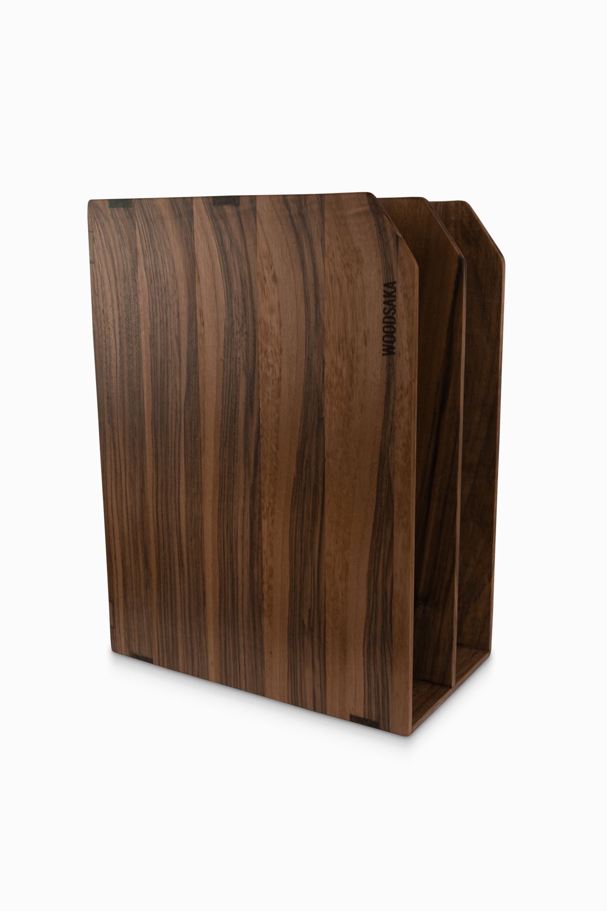 Woodsaka-WOODSAKA Reka Two Section File Rack - Horizontal and Vertical Use - Walnut 1