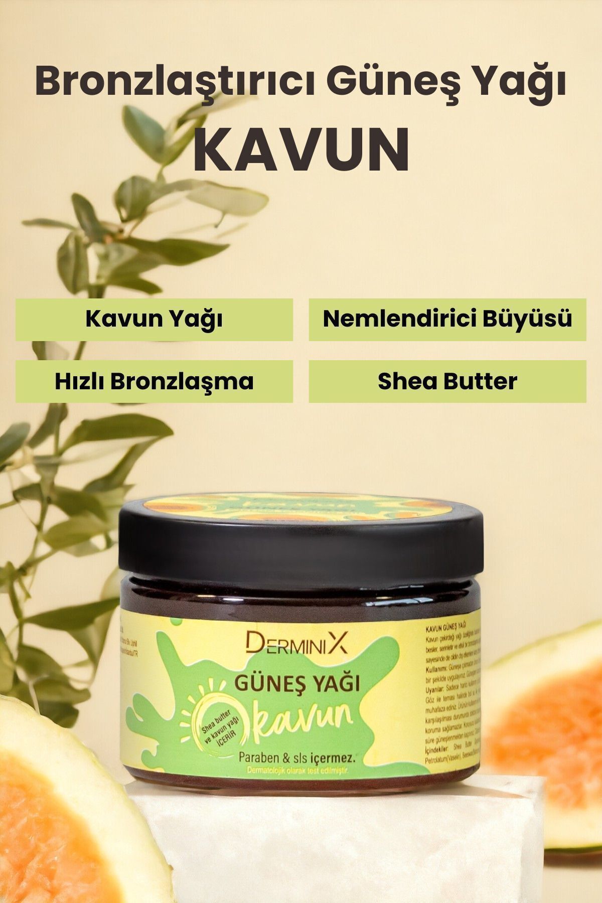 روغن آفتاب برنزینگ خربزه Derminix