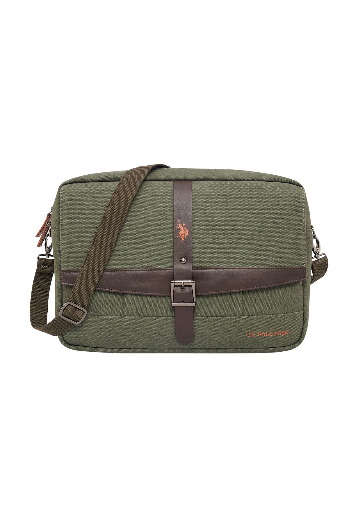 BASE. کیف پیام رسان Polo Assn 24544 بوم با کیف شانه محفظه لپ تاپ خاکی U.S. Polo Assn.