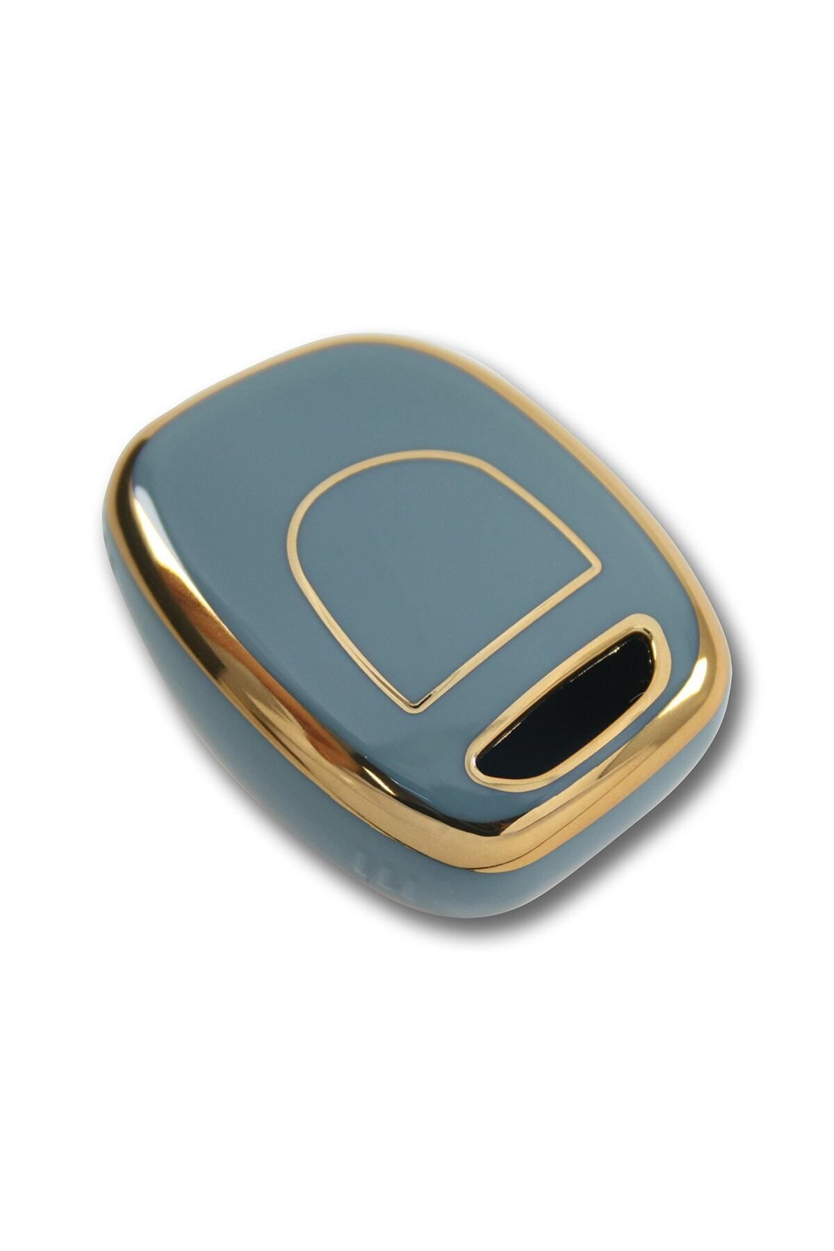 GMA KEYS-Lux Renault Clio 1, 2, Kangoo 1 Button Nano Key Case Gray Gold Gold Color 1st Quality 4