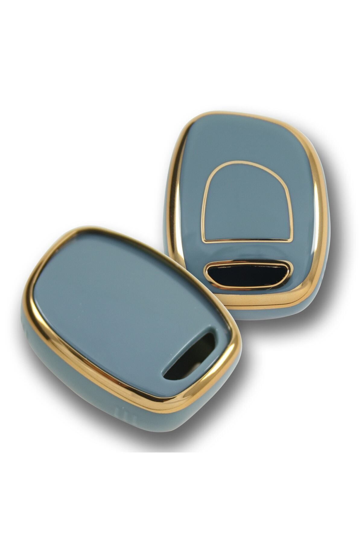 GMA KEYS-Lux Renault Clio 1, 2, Kangoo 1 Button Nano Key Case Gray Gold Gold Color 1st Quality 3
