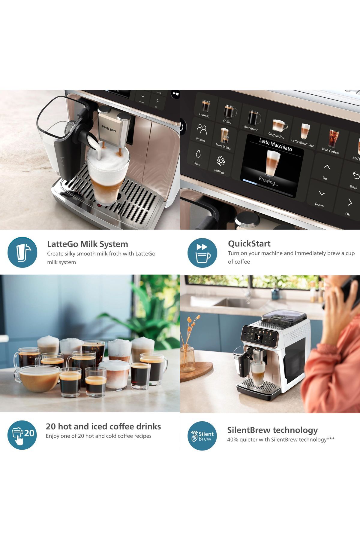 5000 Yeni Seri Tam Otomatik Espresso Makinesi 20 Farklı Kahve Tefal Termos Hediyeli 5