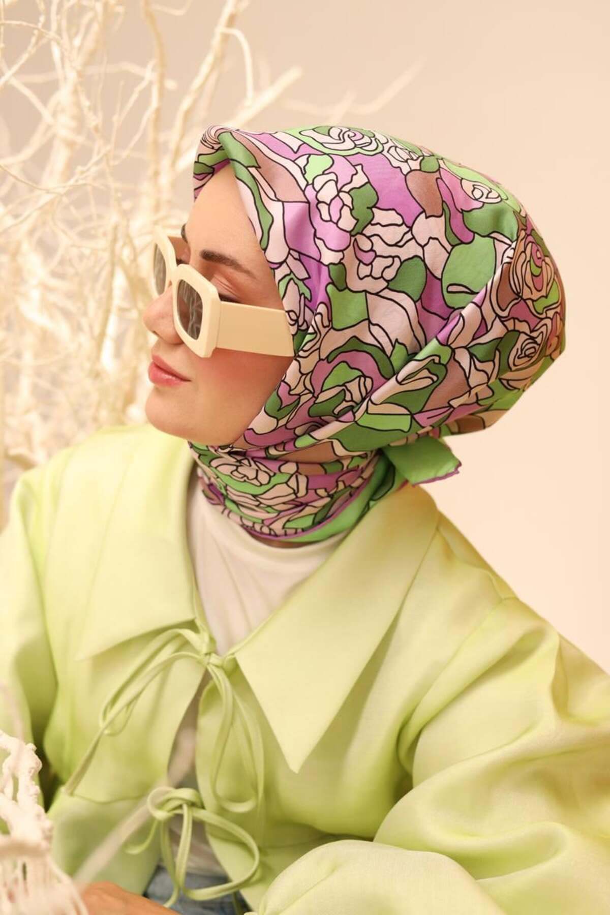 روسری زنانه خانه ابریشم | 11434-08 Silk Home - Image 4