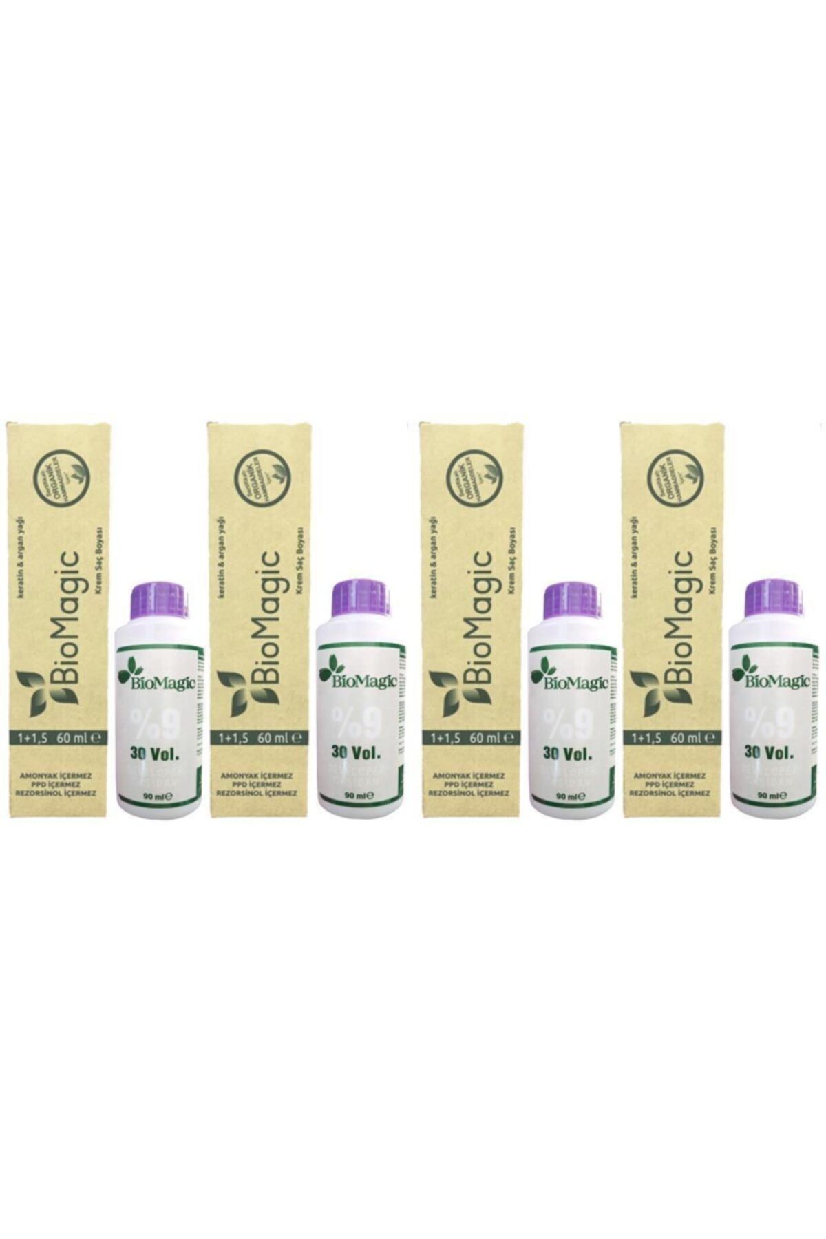 BioMagic رنگ مو عاری از آمونیاک ارگانیک AUBURN 8.11 Open Ashy Open اکسیدان 4 قطعه