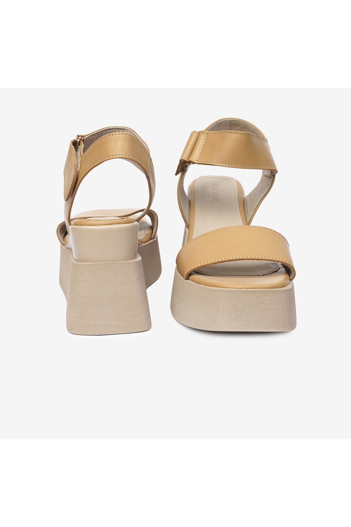 Greyder-Women's Cream Genuine Leather Sandals 4Y2As50731 7