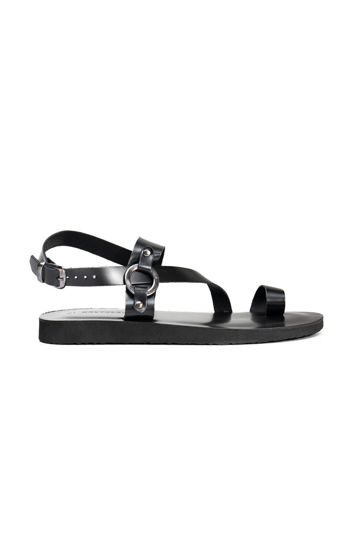 صندل مردانه چرم اصل مشکی 3y1cs62623 Greyder