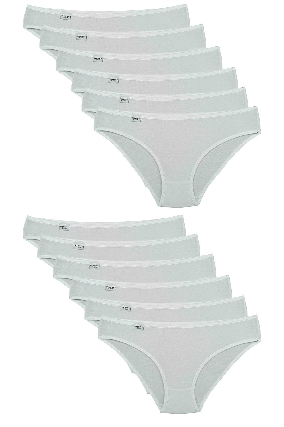 Bluence-Chiloți albi din Lycra Plus Size - Pachet de 12 1