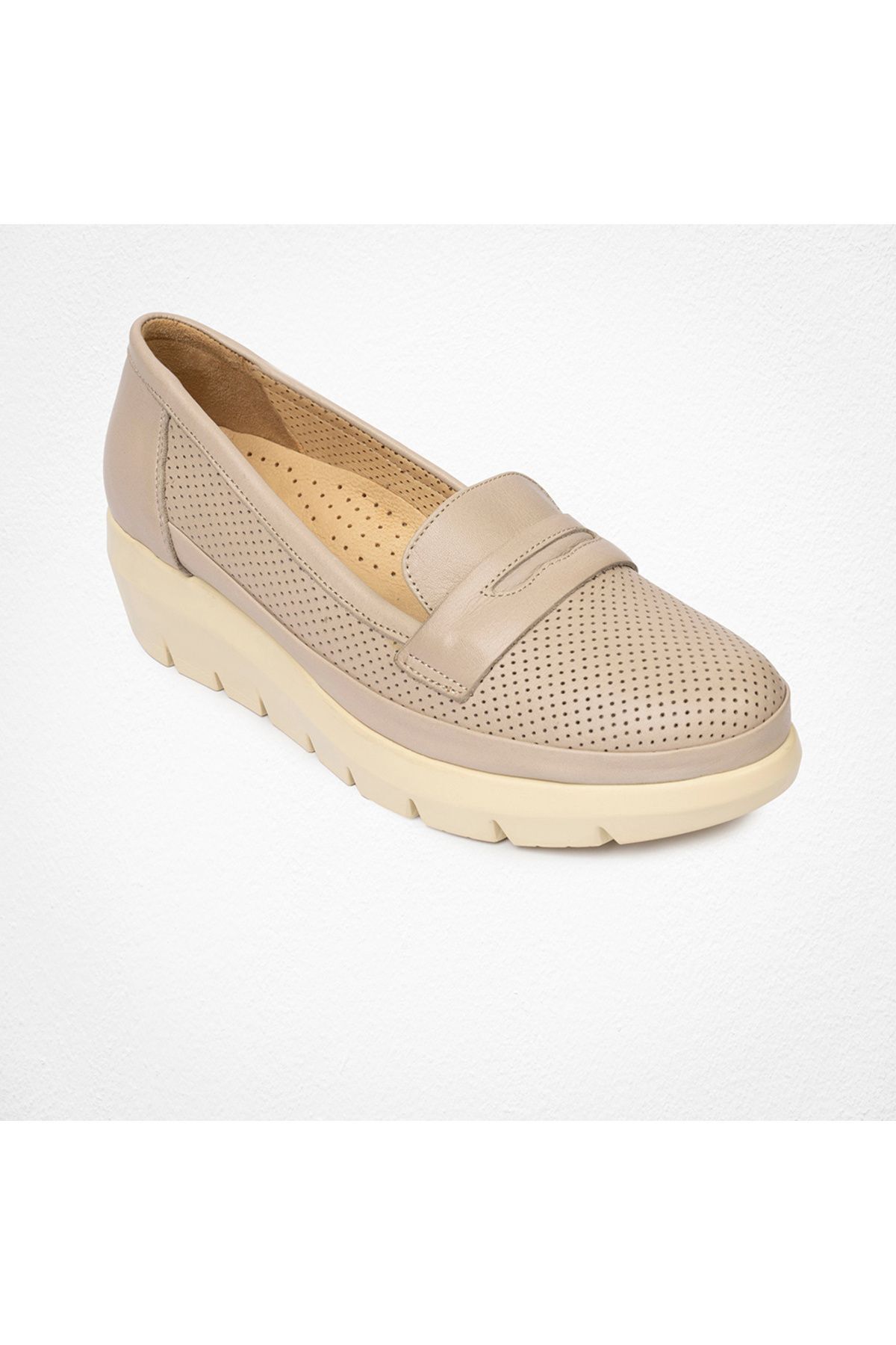 کفش راحتی چرم اصل زنانه Mink 4y2fa59016 Greyder