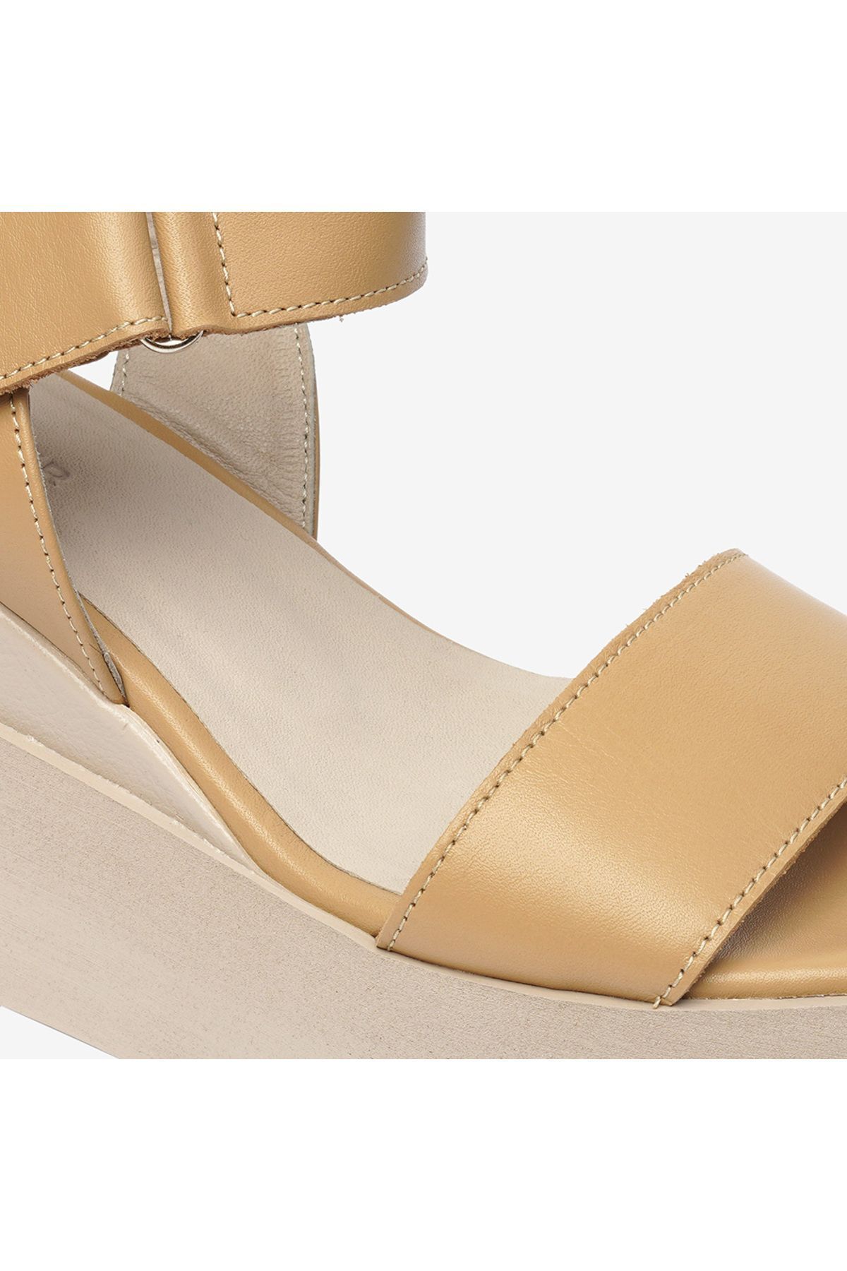 Greyder-Women's Cream Genuine Leather Sandals 4Y2As50731 5