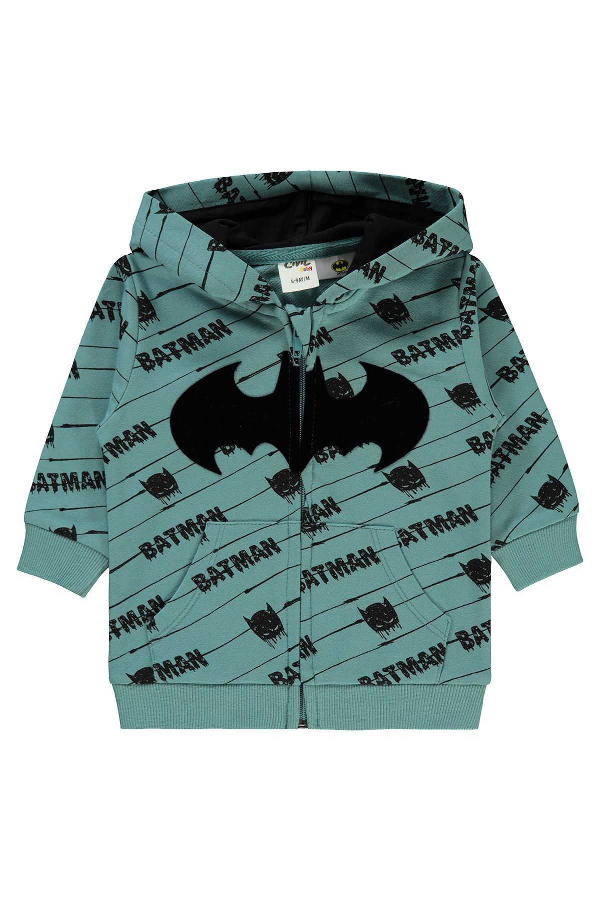 Batman Erkek Bebek Hırka 6-18 Ay  Pastel Yeşil 39330175024S1