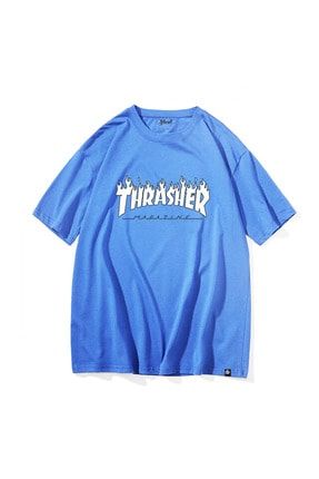 Oversize Blue Thrasher Magazine Oldschool Unisex T-shirt TW-3197