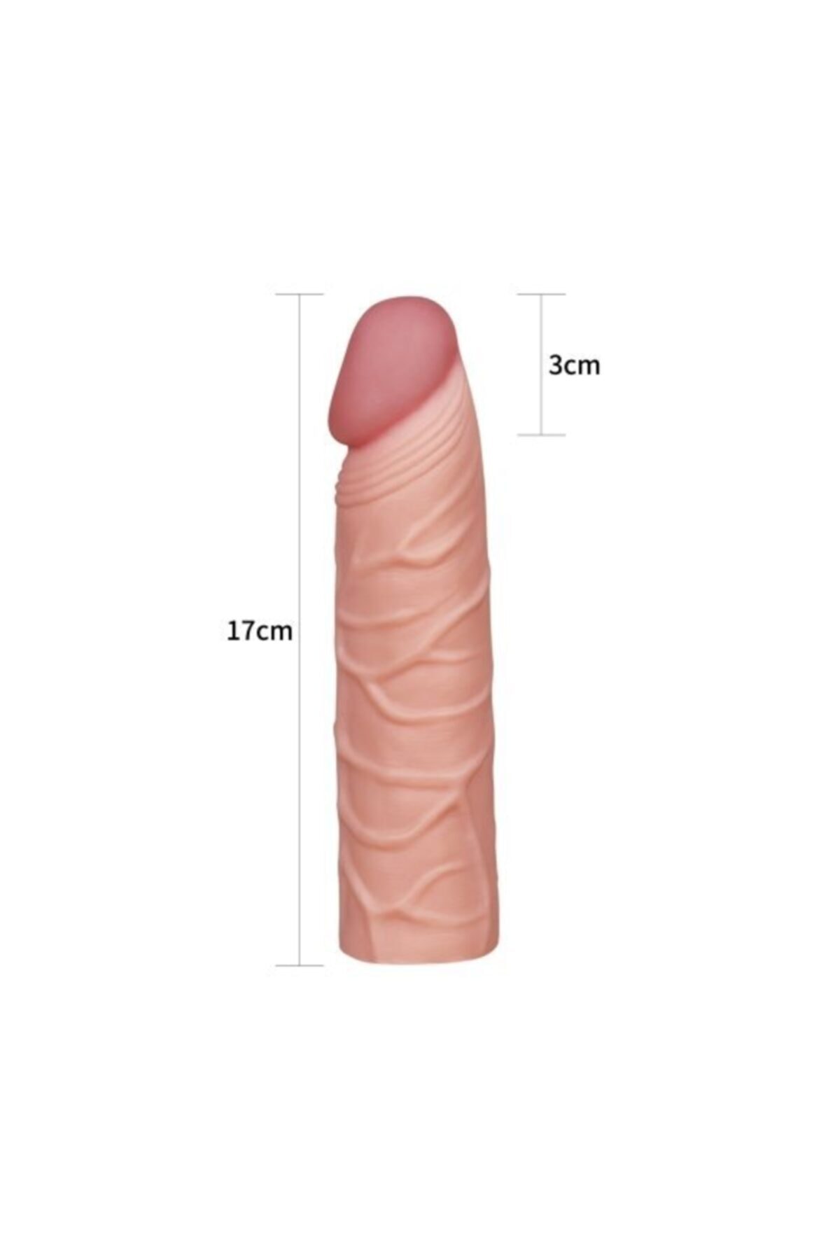 Et Dokusunda Esnek Anında 3 cm Uzatmalı Penis Kılıfı 2