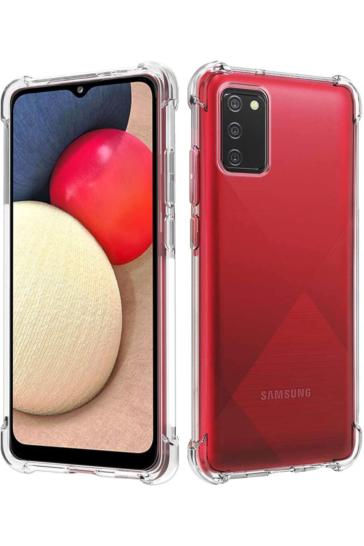 Samsung Galaxy M02S Kapak Şeffaf Airbag Antishock Köşe Korumalı Silikon Kılıf