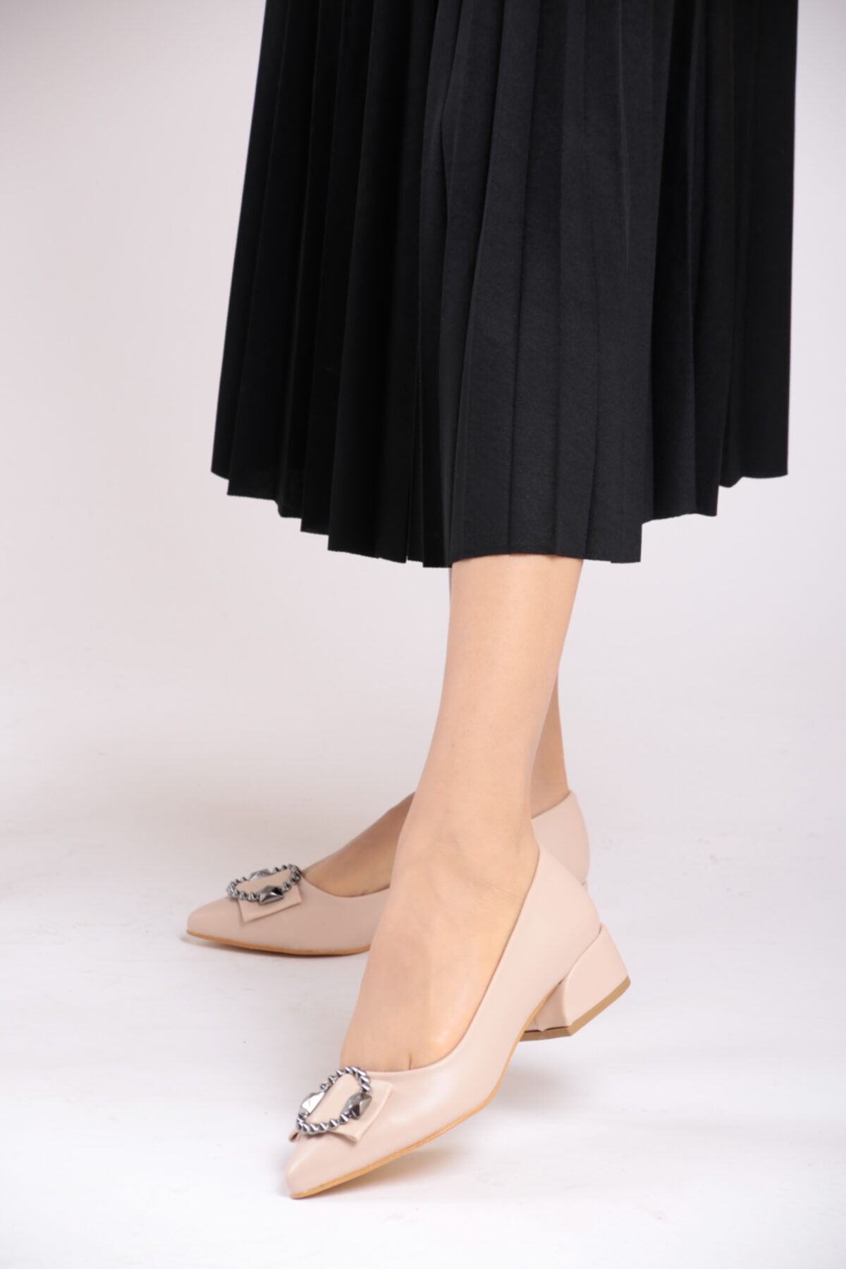 FORS SHOES-Women's Shoes Skin Buckle Heeled Shoes 6
