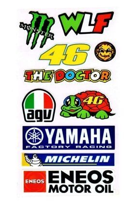 Motosiklet Yamaha Sticker Agv-46-the Doctor-wlf