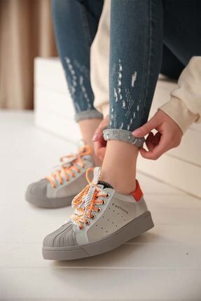 Renkli Bağcık Gri Günlük Kadın Sneaker EFL2134001