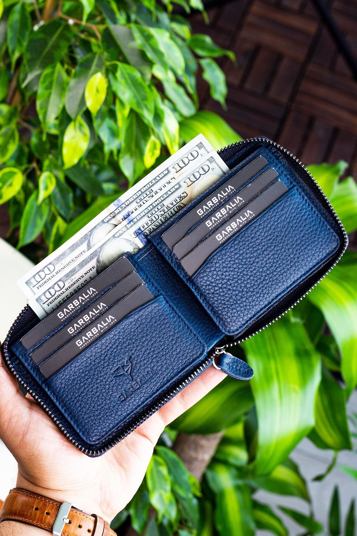 کیف پول مردانه و زنانه یونیسکس BLUE CAROLE ZIPPER LOCKED WALLET Garbalia