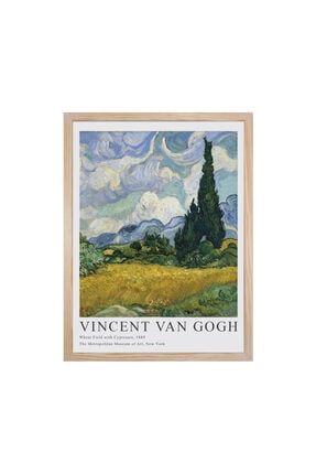 Van Gogh Wheat Field Çerçeveli Poster Tablo 30x40cm Doğal Ahşap Çerçeveli ARTSH049