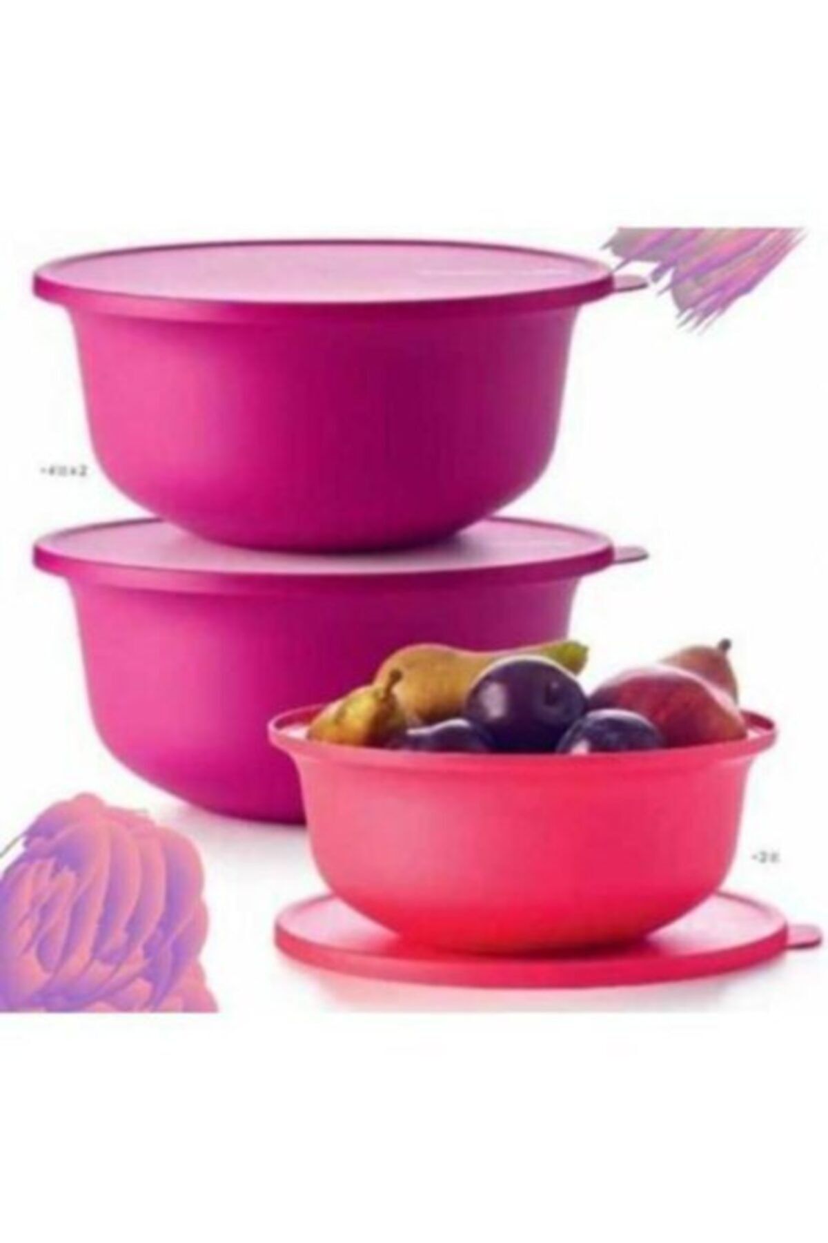 Tupperware-Aloha Set of 3 Storage Serving Prep Container 1 Lt, 2 Lt and 4 Lt 7