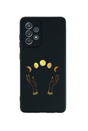 Samsung A32 Ay Evreleri Premium Silikonlu Siyah Telefon Kılıfı MCSAMA32LAYEVRLR