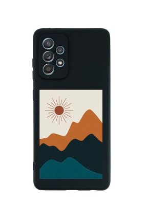 Samsung A52 Mountain Sun Premium Silikonlu Siyah Telefon Kılıfı MCSAMA52LMNTNSN