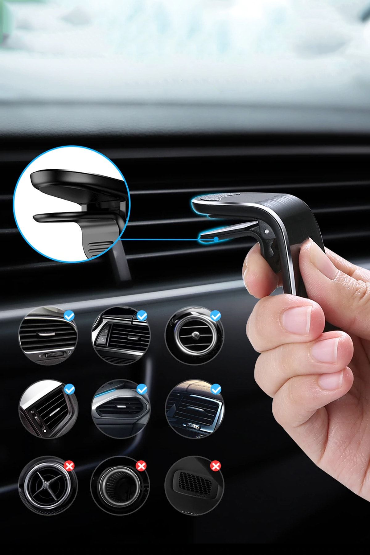 NOYİSKA-Car Magnetic Phone Holder Adjustable Magnetic Car Holder 4