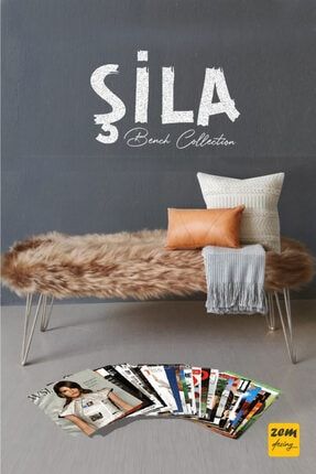 Şila Bench Vizon Peluş - Silver Ayaklı 120 Cm ZEMSİLA02