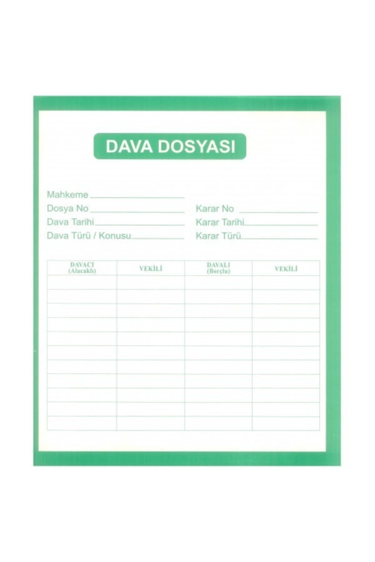 Genel Markalar Yeşil Beyaz Avukat Baro Mahkeme Dava Icra Adliye Dosyası 100'lik Paket Yeşil/beyaz