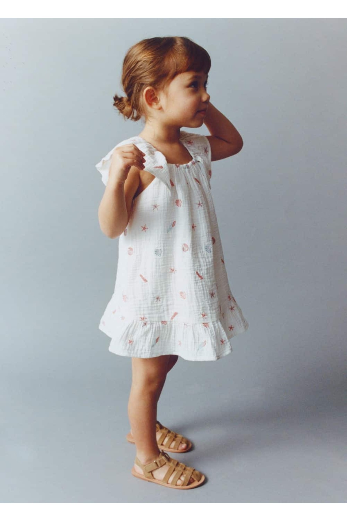 لباس مجلسی دخترانه سفید منگوMANGO Baby | 67026027 اورجینال - تصویر 3