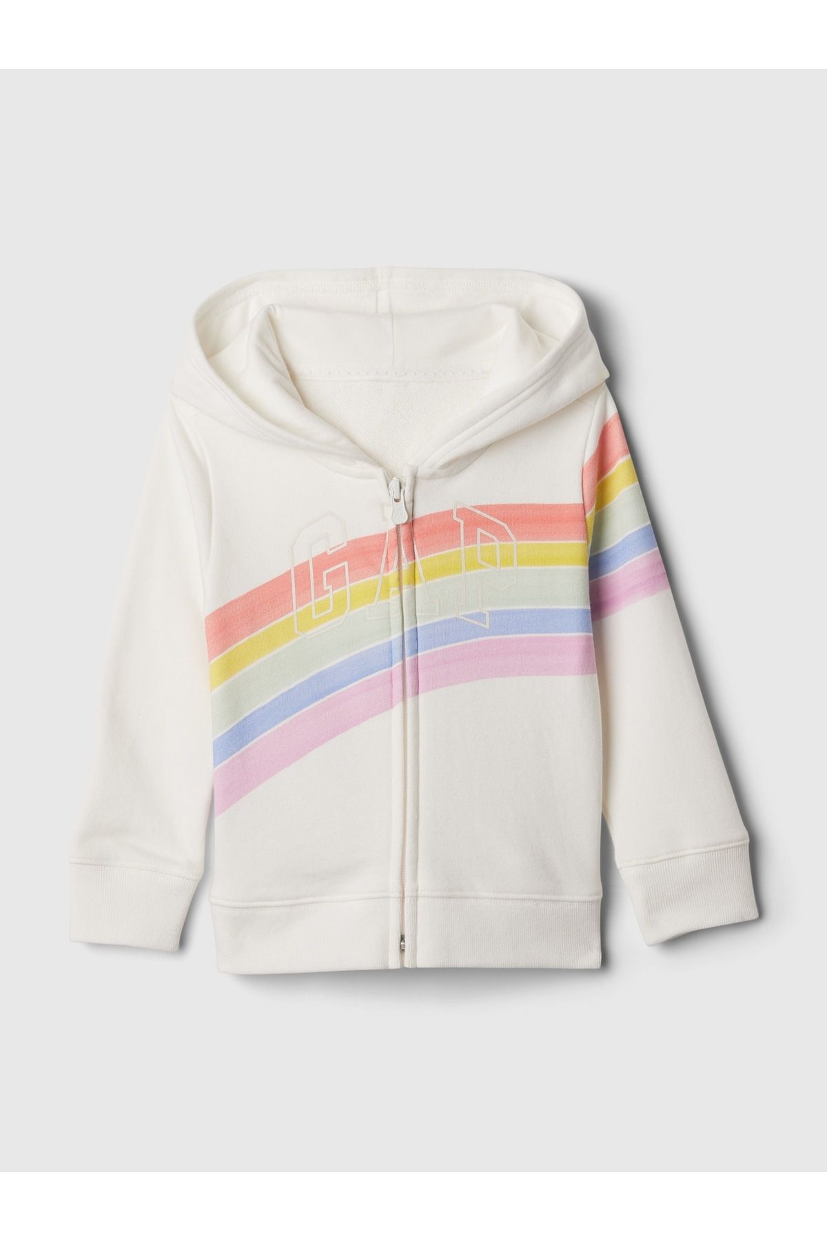 GAP Baby Girl Off-White Толстовка из френч терри на молнии с логотипом Gap 868447