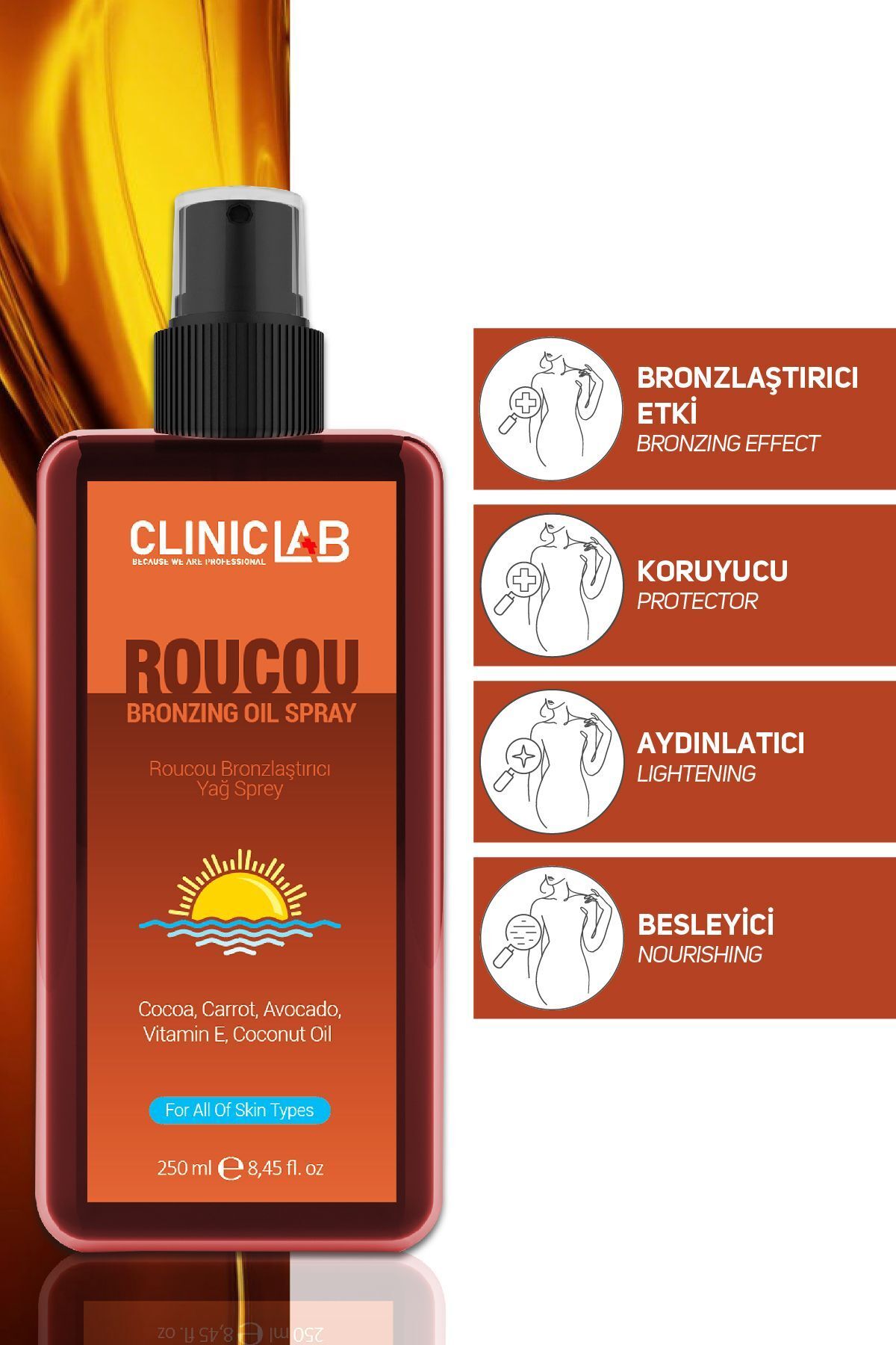 اسپری روغن برنزینگ روکو 250 میلی لیتر Cliniclab