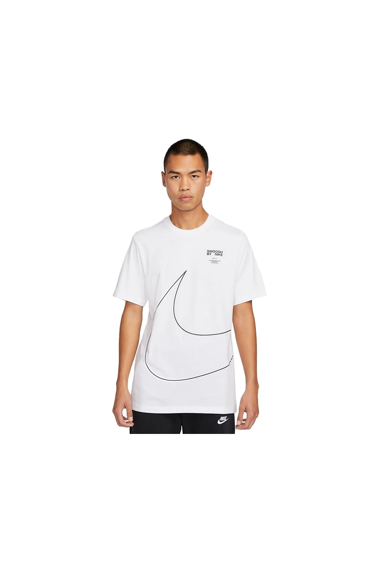 تی شرت طرح Swoosh بزرگ، تی شرت مردانه طرح سفید، تی شرت سفید Swoosh نایکی تی شرت ورزشی Nike