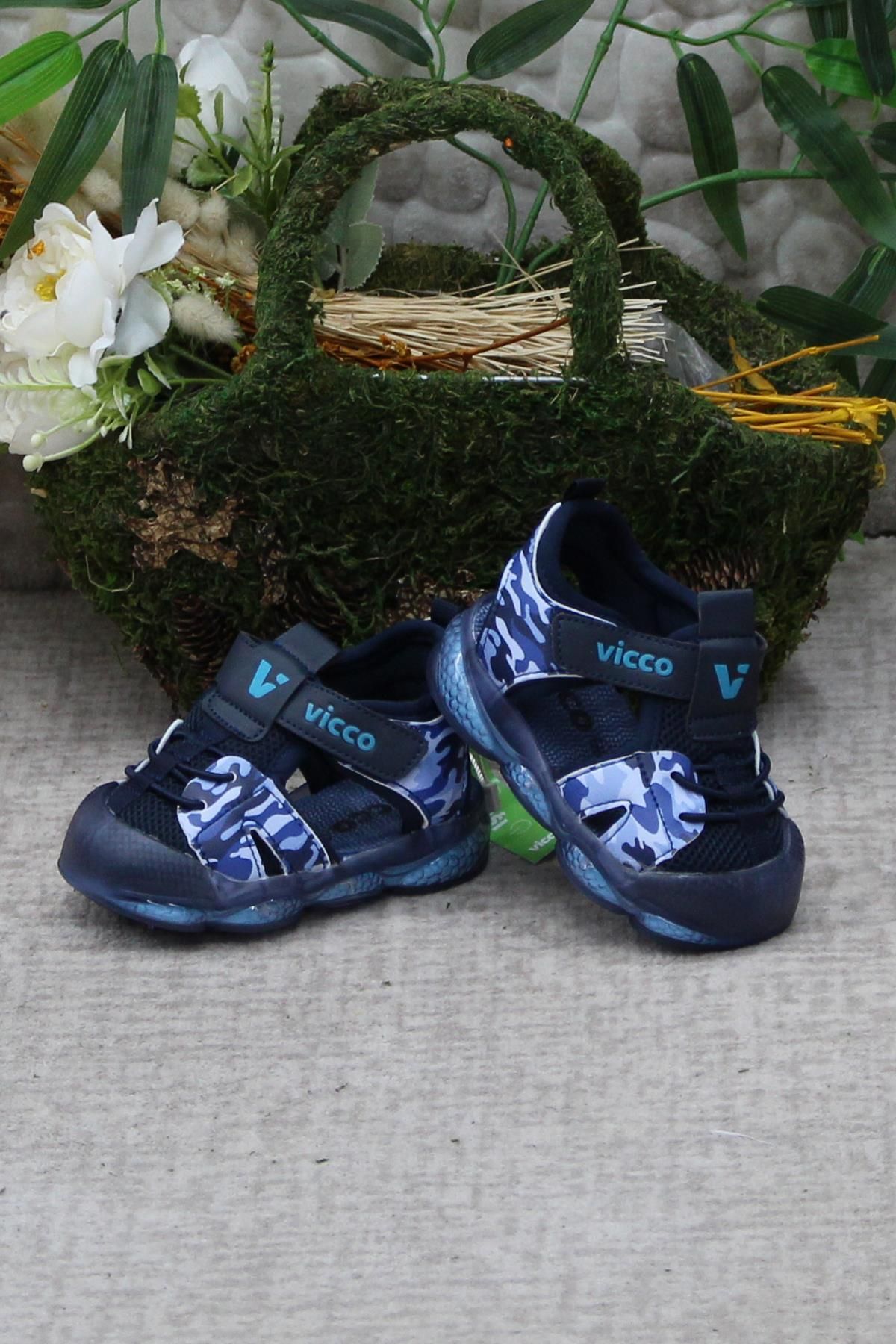 صندل آبی پسرانه و بچگانه 321.e24y.211 Monrovia Navy Blue Sandals پسران سبک انعطاف پذیر راحت Vicco