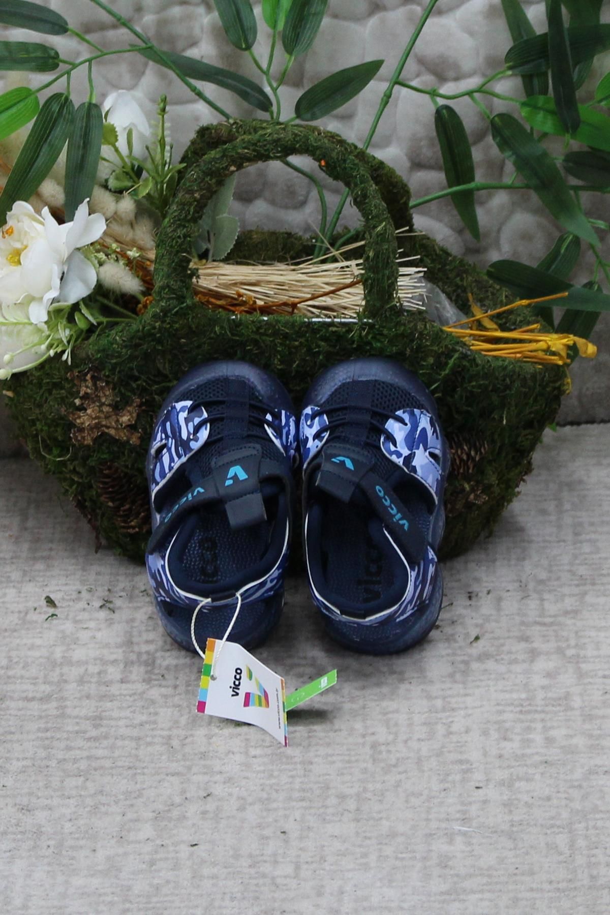 صندل آبی پسرانه و بچگانه 321.e24y.211 Monrovia Navy Blue Sandals پسران سبک انعطاف پذیر راحت Vicco