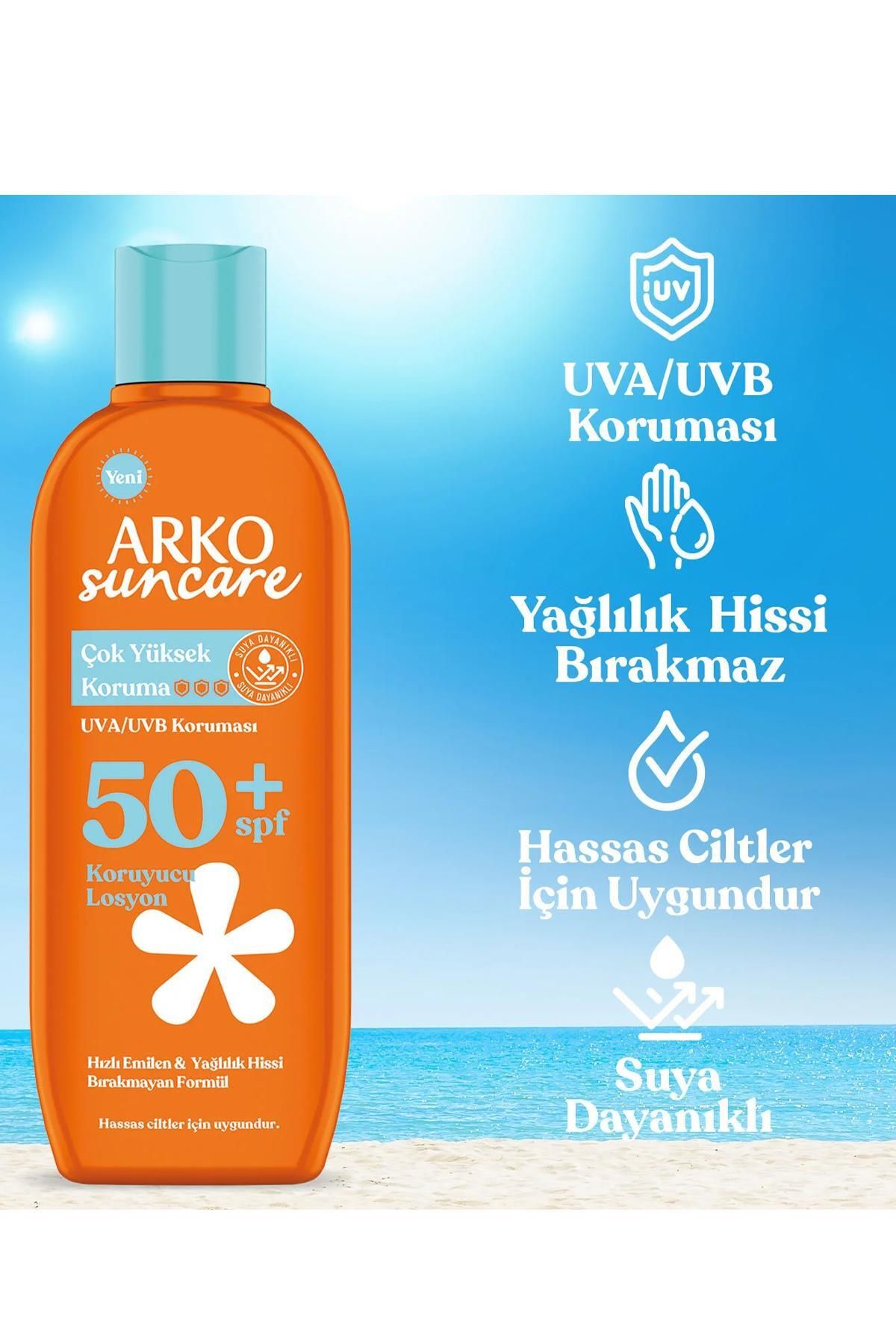 لوسیون محافظ ضد آفتاب با SPF50+ بسیار بالا 200 میلی لیتر Arko