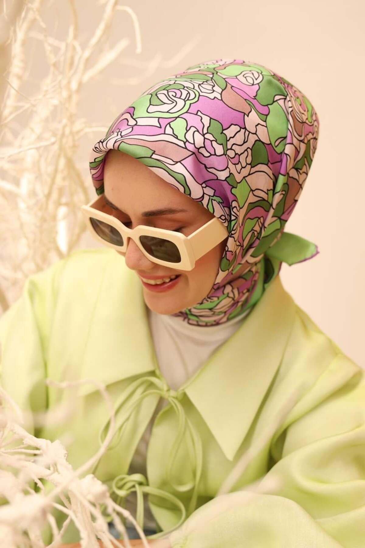 روسری زنانه خانه ابریشم | 11434-08 Silk Home - Image 5