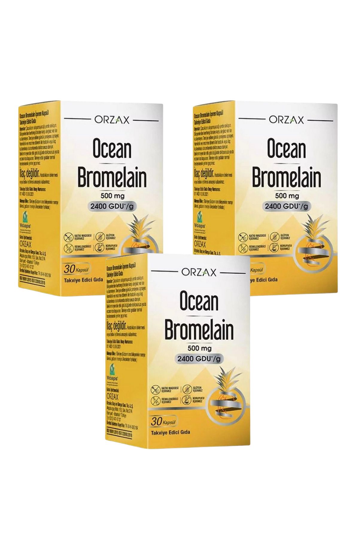 Ocean Bromelain 30 капсул x3 бромелиана