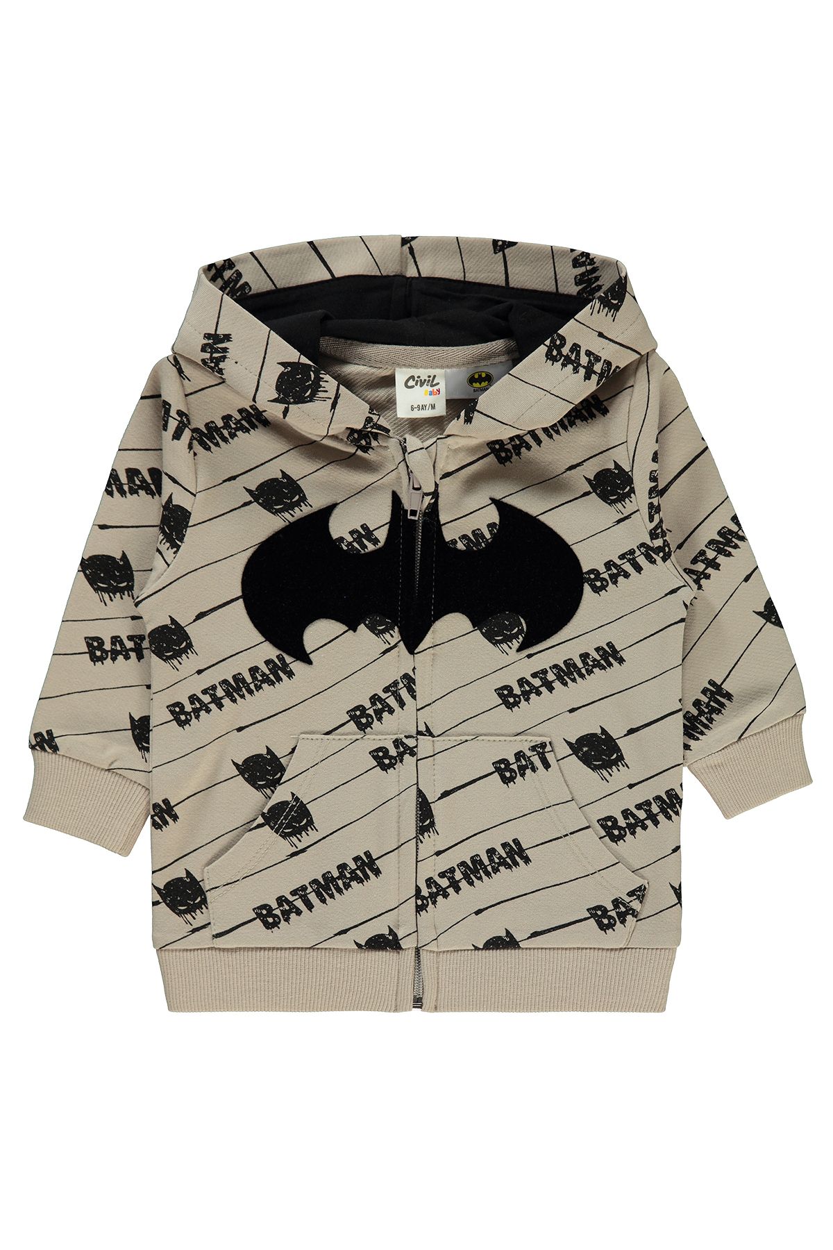 Batman Erkek Bebek Hırka 6-18 Ay  Açık Bej 39330175024S1