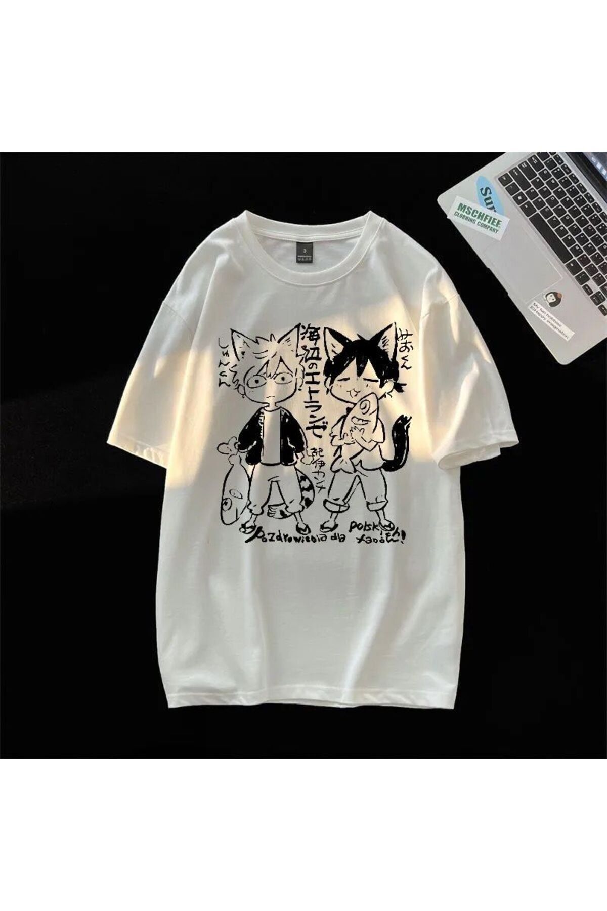 Köstebek-Japanese Anime Umibe No Etranger Fish White Unisex T-Shirt 2