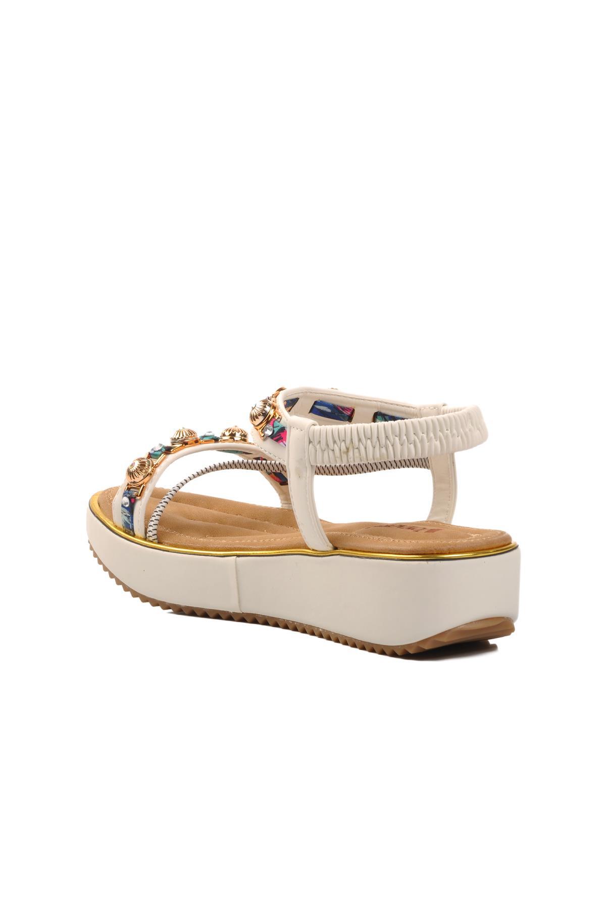 صندل زنانه سفید Voyager | WSUR-20240009651 اورجینال - تصویر 4