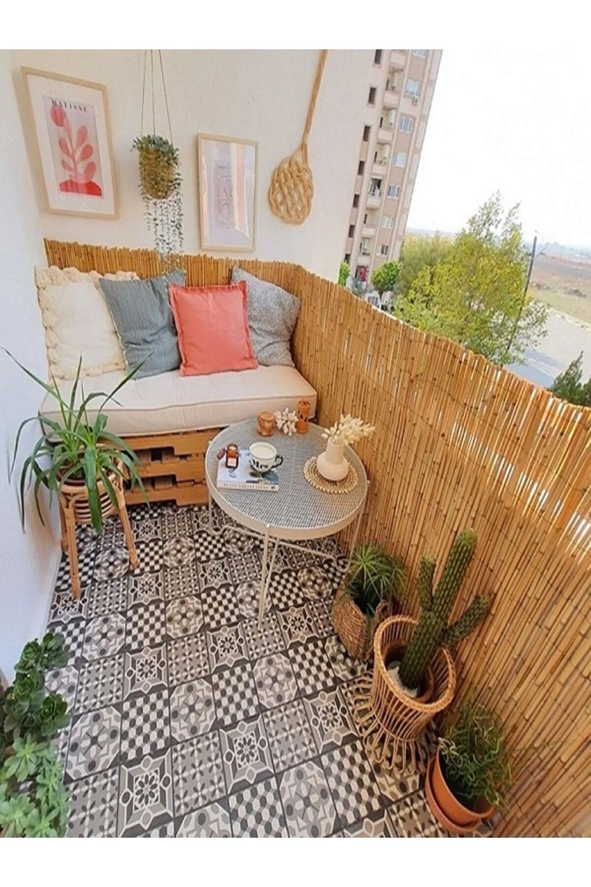 Hasır Doğal Kamış Çit 100x500 cm Balkon Kapatma Gölgelik (1x5 Metre) 3