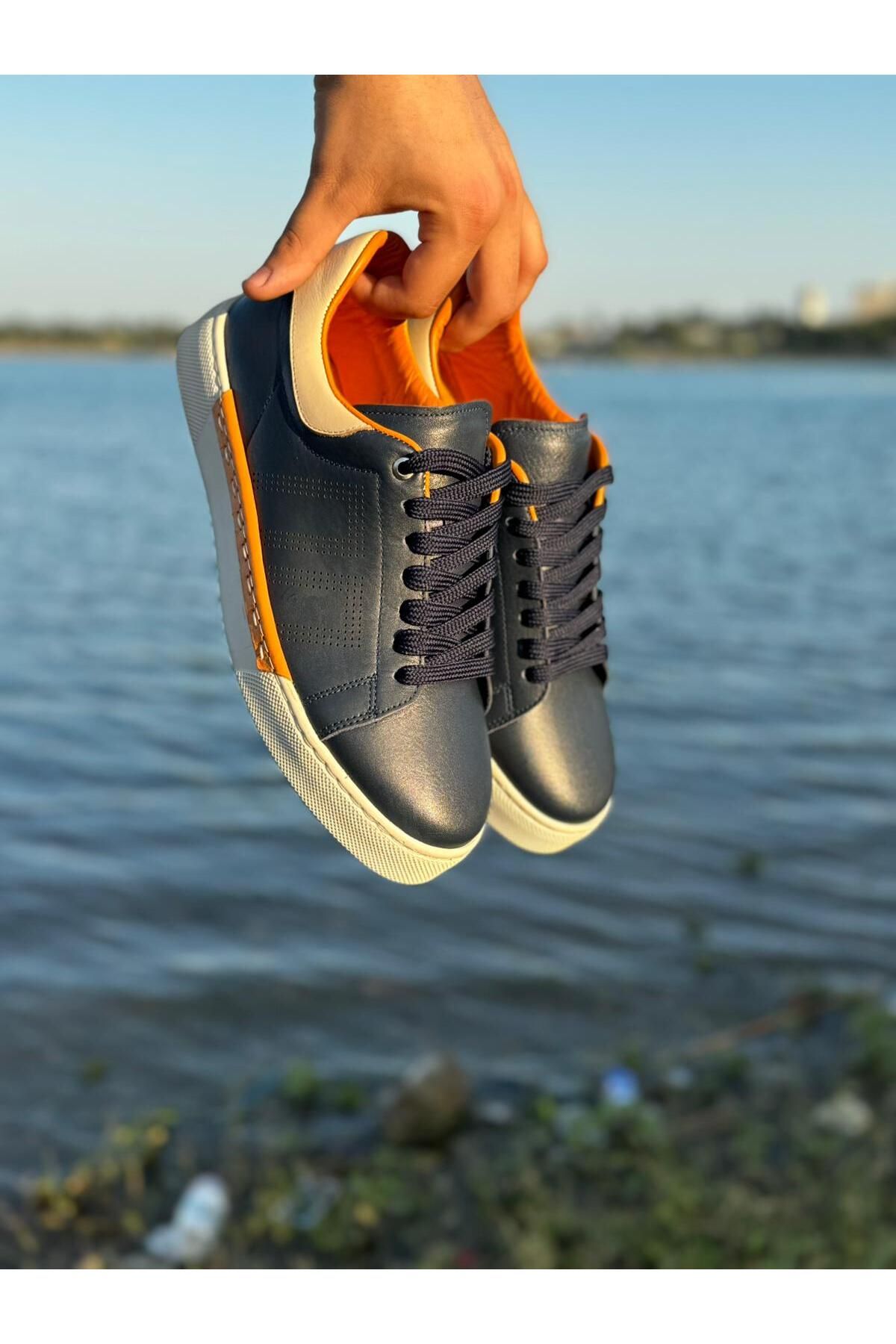 کفش های کژوال مردانه ورزشی چرمی واقعی روزانه BESS SHOES