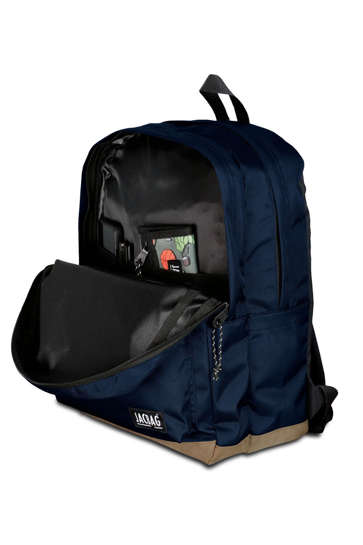 Jacbag-Σακίδιο πλάτης Campus-Leather με δύο θήκες 5