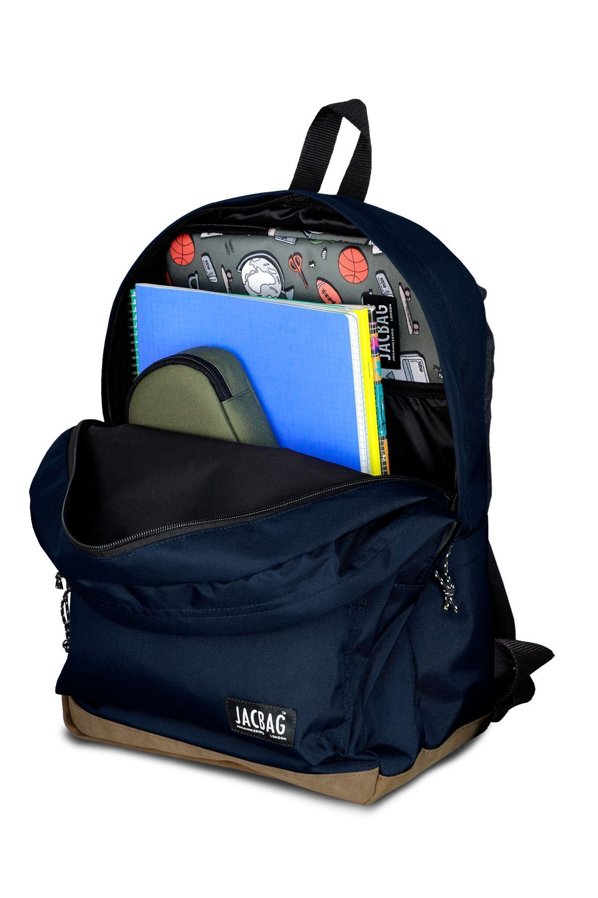 Jacbag-Σακίδιο πλάτης Campus-Leather με δύο θήκες 4