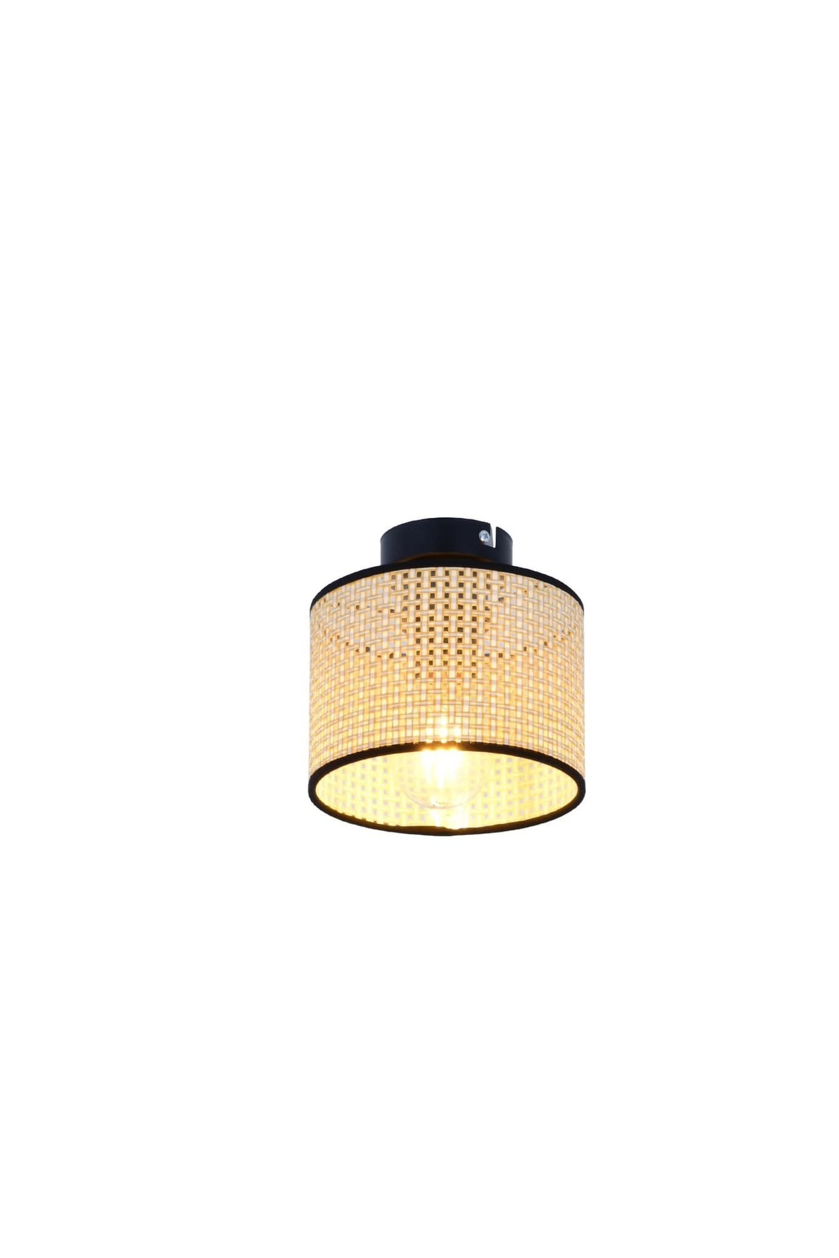 Modern Zero-Ceiling Rattan Scandinavian Natural Hazeran Single Chandelier