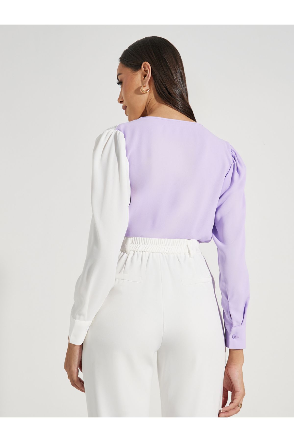 Styli-Color Block Wrap Front Bodysuit 5