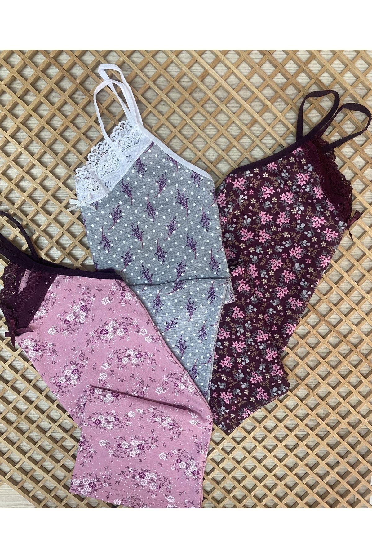 DONLİZZA-Undershirt Patterned Lacy 3 Pieces Patterns Are Constantly Renewed. There Is A Separate New Pattern In Each Package 3