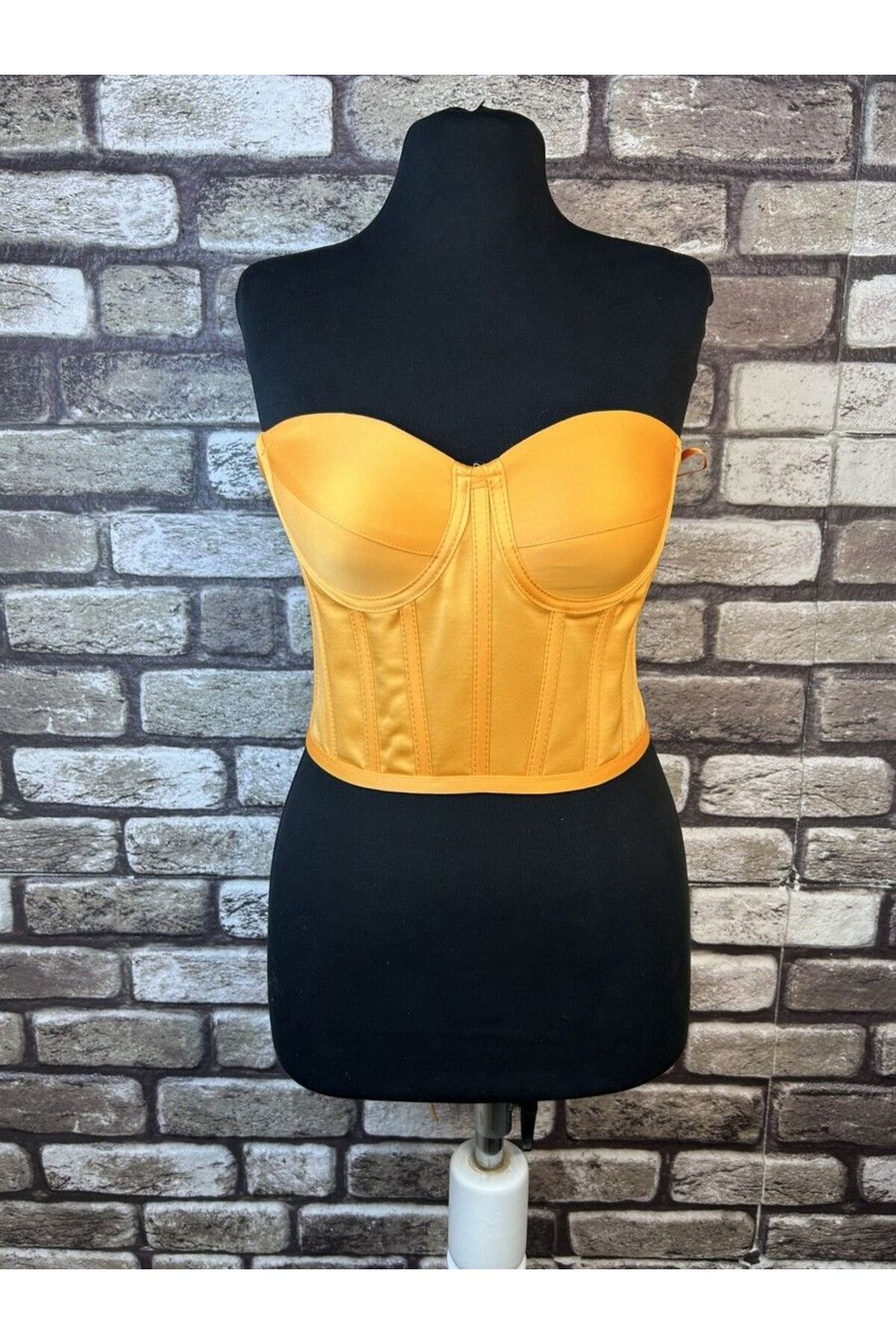 Metay Design Turuncu Korse Büstiyer Saten Model-M - Fiyatı, Yorumları
