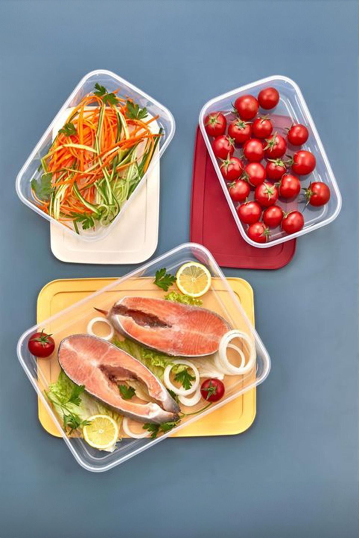 Mutfak Köşesi-6-Piece Refrigerator Organizer - Storage Set Suitable for Microwave, Freezer and Freezer 2X2600Ml 4X1300Ml 3
